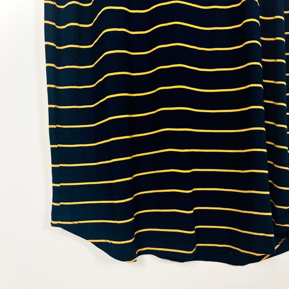 NWT Jo & Co Jeans Blue/Gold Striped Scooped Hem T-Shirt Dress - Picture 5 of 5